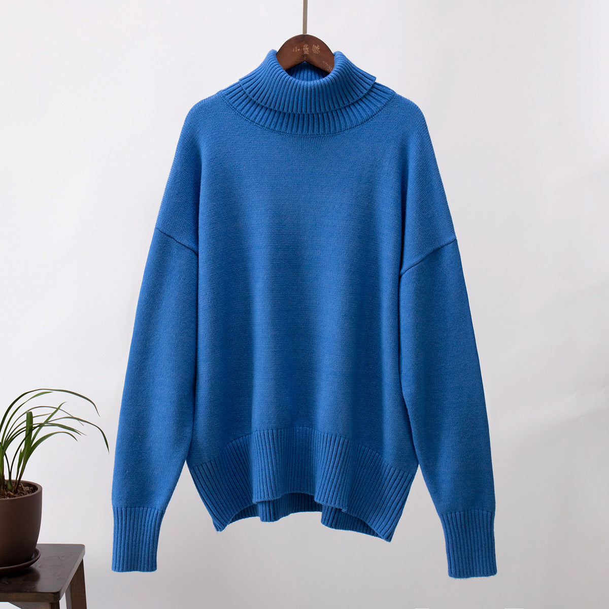 Classical High Neck Knitted Pullover Sweaters-Sweater&Hoodies-Blue-S-Free Shipping Leatheretro