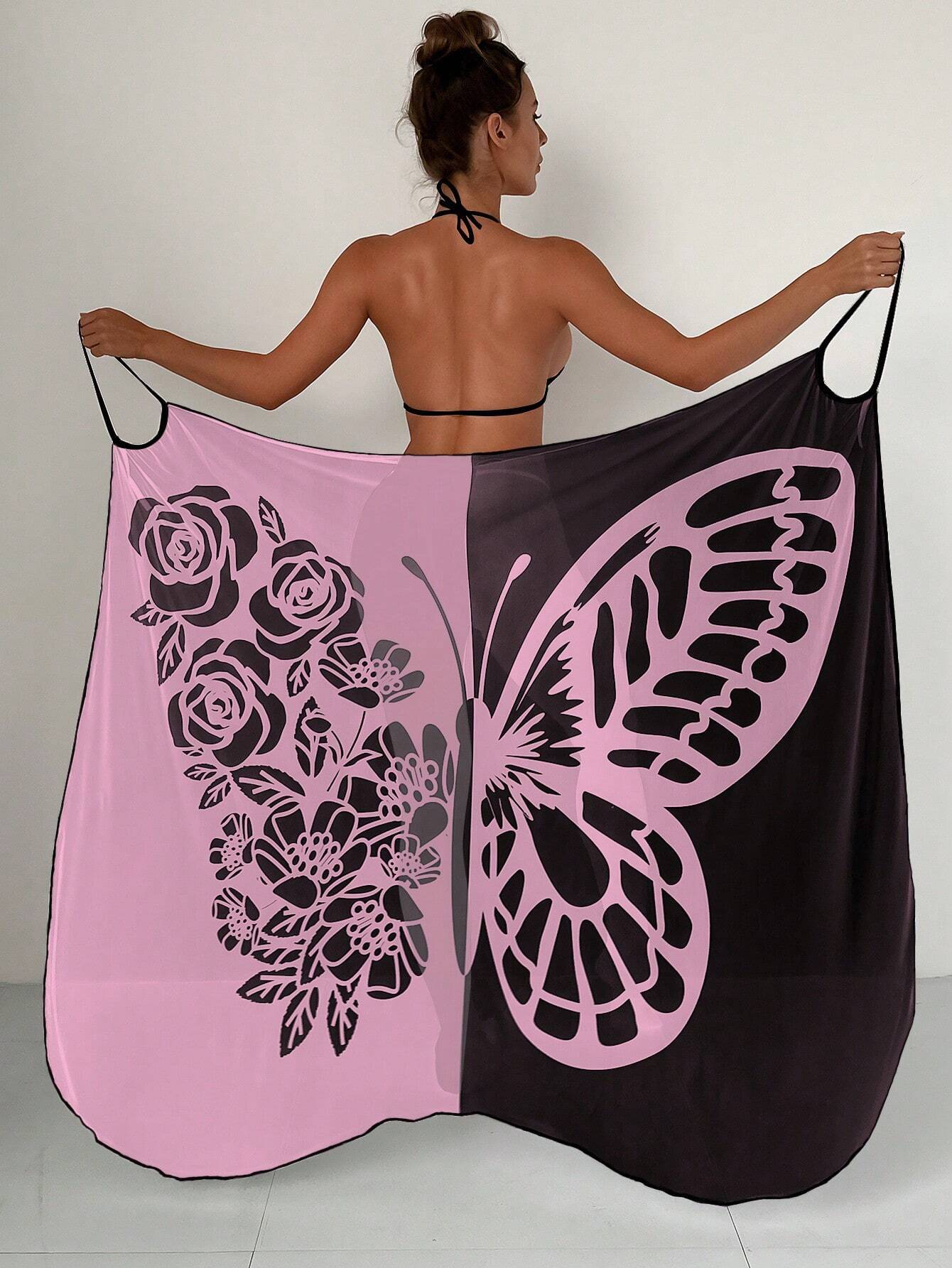 Summer Butterfly Print Beach Cover Ups-Cover Up-E-One Size-Free Shipping Leatheretro