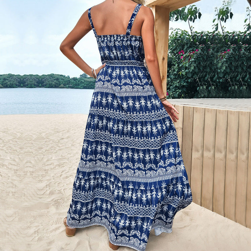 Summer Sleeveless High Waist Long Maxi Dresses-Dresses-Blue-S-Free Shipping Leatheretro