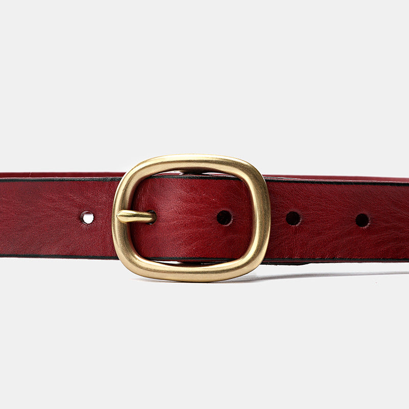 Women's 3.0" Wide Genuine Leather Belt-Green-105-125-Free Shipping Leatheretro