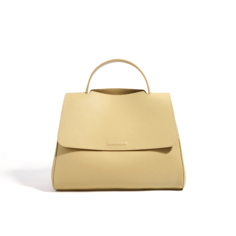 Women's Soft Leather Tote Bag-Tote Bags-Ice cream white-Free Shipping Leatheretro