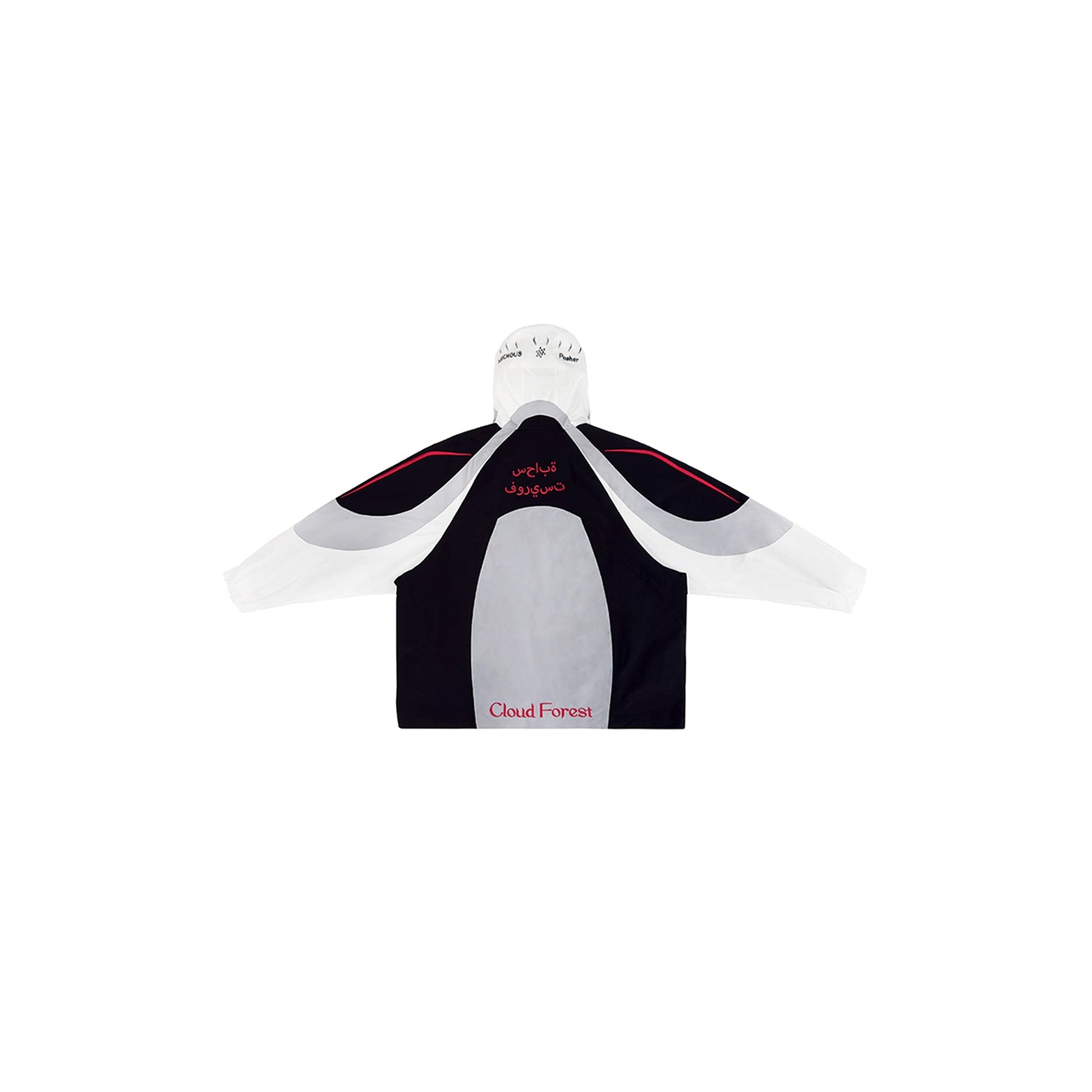 MIICHOUS Arc Contrast Panel Embroidered Windbreaker-Jacket-S-Free Shipping Leatheretro