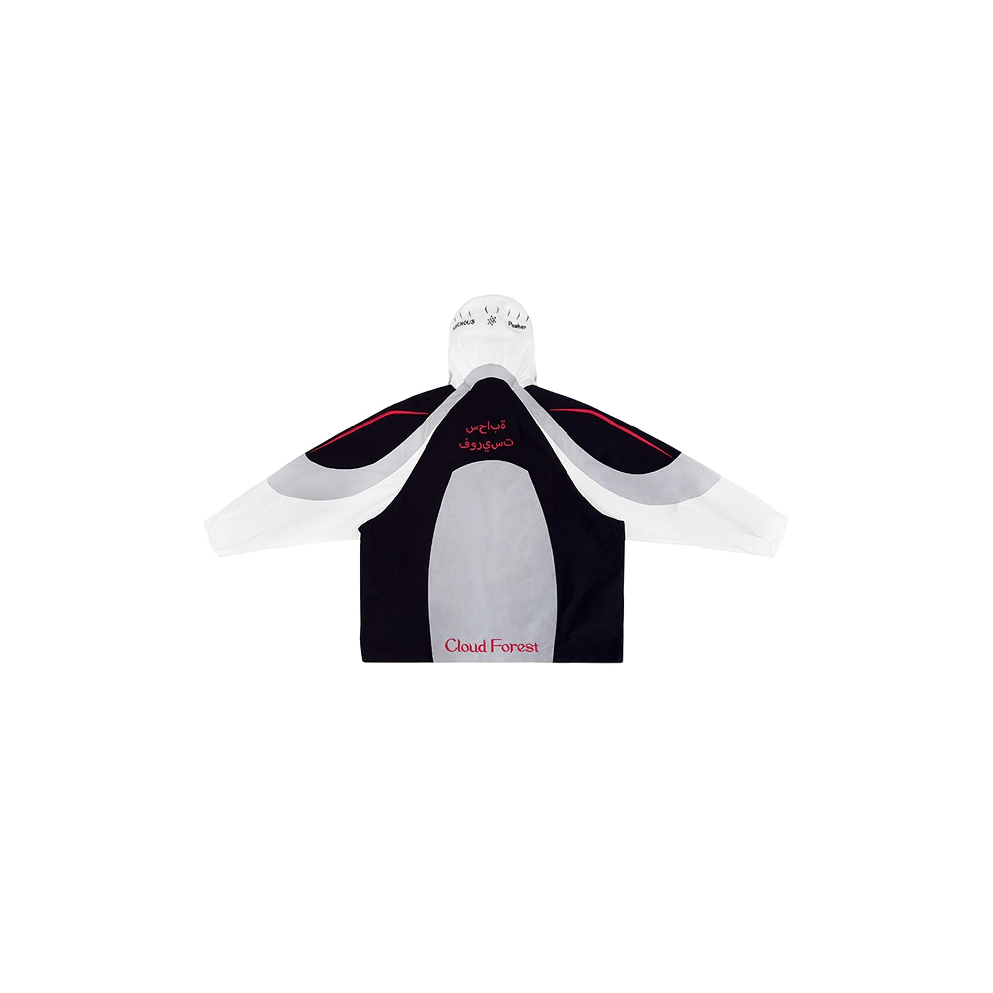 MIICHOUS Arc Contrast Panel Embroidered Windbreaker-Jacket-S-Free Shipping Leatheretro