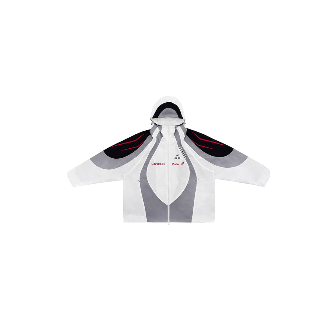 MIICHOUS Arc Contrast Panel Embroidered Windbreaker-Jacket-S-Free Shipping Leatheretro