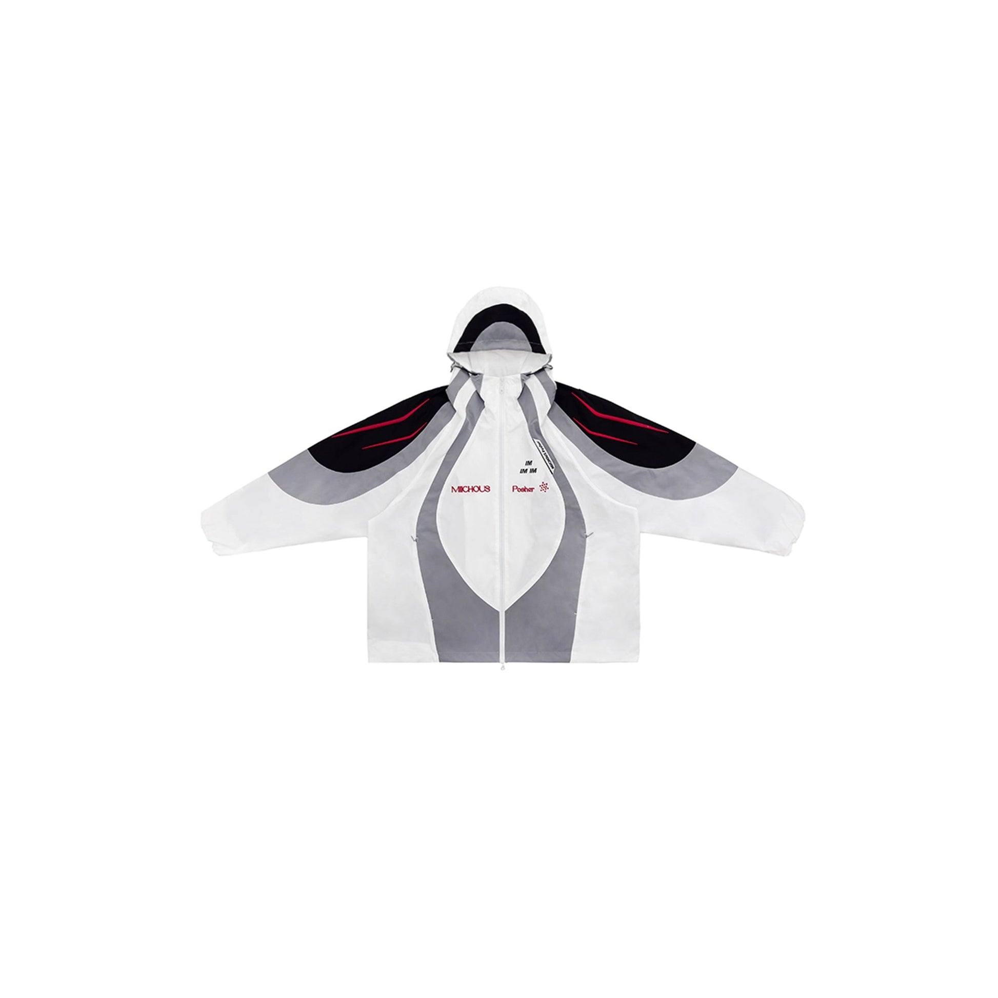 MIICHOUS Arc Contrast Panel Embroidered Windbreaker-Jacket-S-Free Shipping Leatheretro