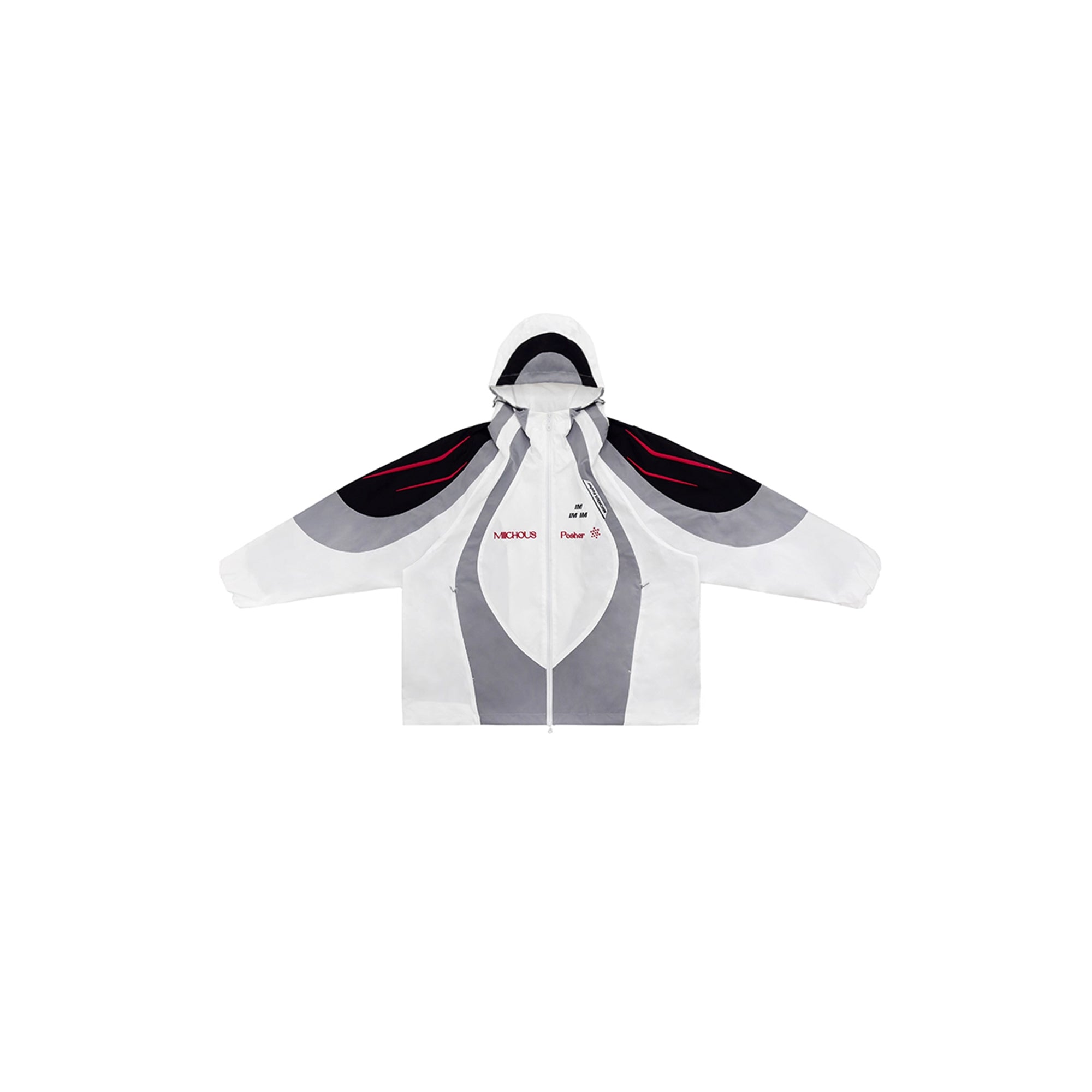 MIICHOUS Arc Contrast Panel Embroidered Windbreaker-Jacket-S-Free Shipping Leatheretro