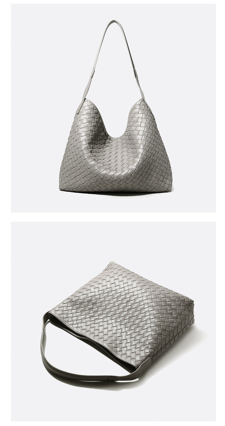 Handwoven Leather Crossbody Bag-Handbags-Green-Free Shipping Leatheretro