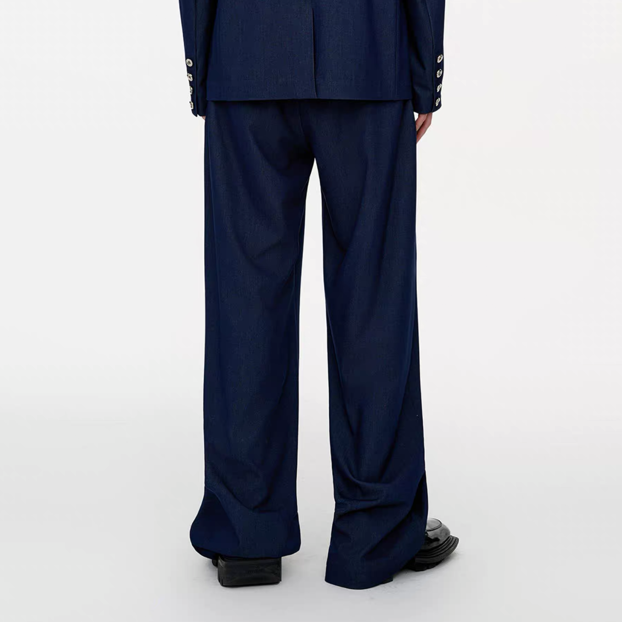 TIWILLTANG Classic Raw Edge Straight-Leg Trousers-Pants-S / 28-31”-Dark Gray-Free Shipping Leatheretro