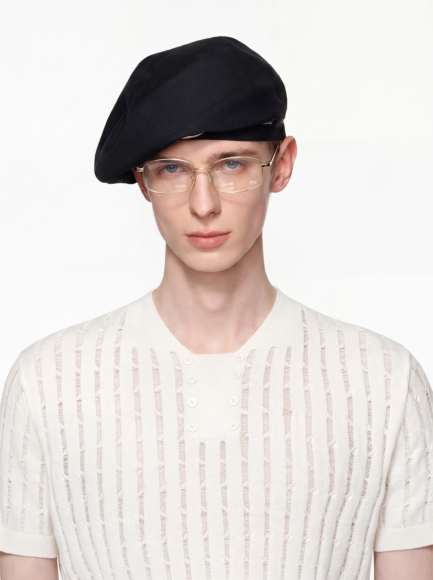 TIWILLTANG Essential Openwork Knitted T Shirt-T Shirt-S-Black-Free Shipping Leatheretro
