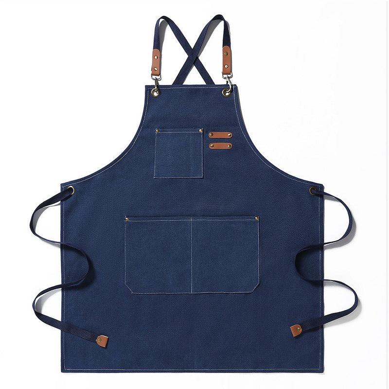 Heavy-Duty Canvas Apron – BBQ, Nail Salon, Kitchen Workwear, Home & Commercial Use-Canvas Aprons-Off-white.-Free Shipping Leatheretro