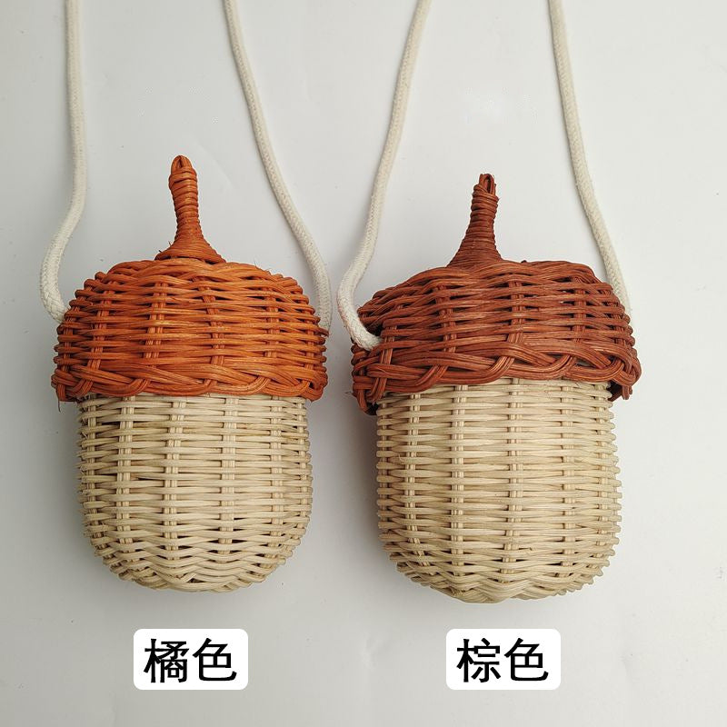 Mini Crossbody Woven Bag with Lid-Brown-Free Shipping Leatheretro