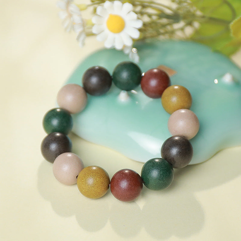 Handmade Five-Element Herbal Bead Bracelet-8mm*23 Beads-Five-Element Herbal Bead Bracelet-Free Shipping Leatheretro