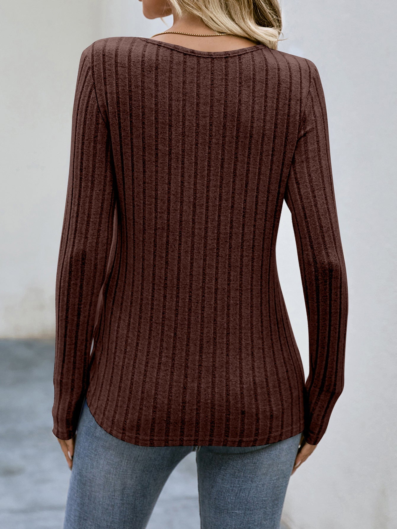 Fashion Round Neck Autumn Long Sleeves Shirts-Shirts & Tops-Apricot-S-Free Shipping Leatheretro