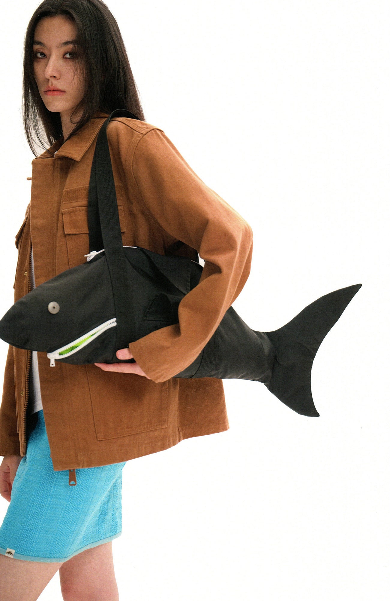 URBAN+FOREST Shark-Shaped Shoulder Bag-Bag-One Size-Yellow-Free Shipping Leatheretro
