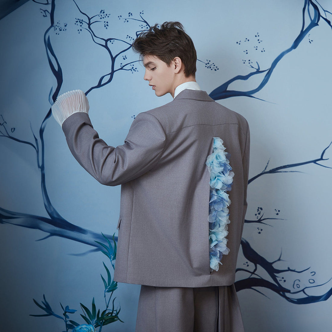 JIECHI Wild Flower Rope-Tie Oversized Blazer-Jacket-M-Free Shipping Leatheretro