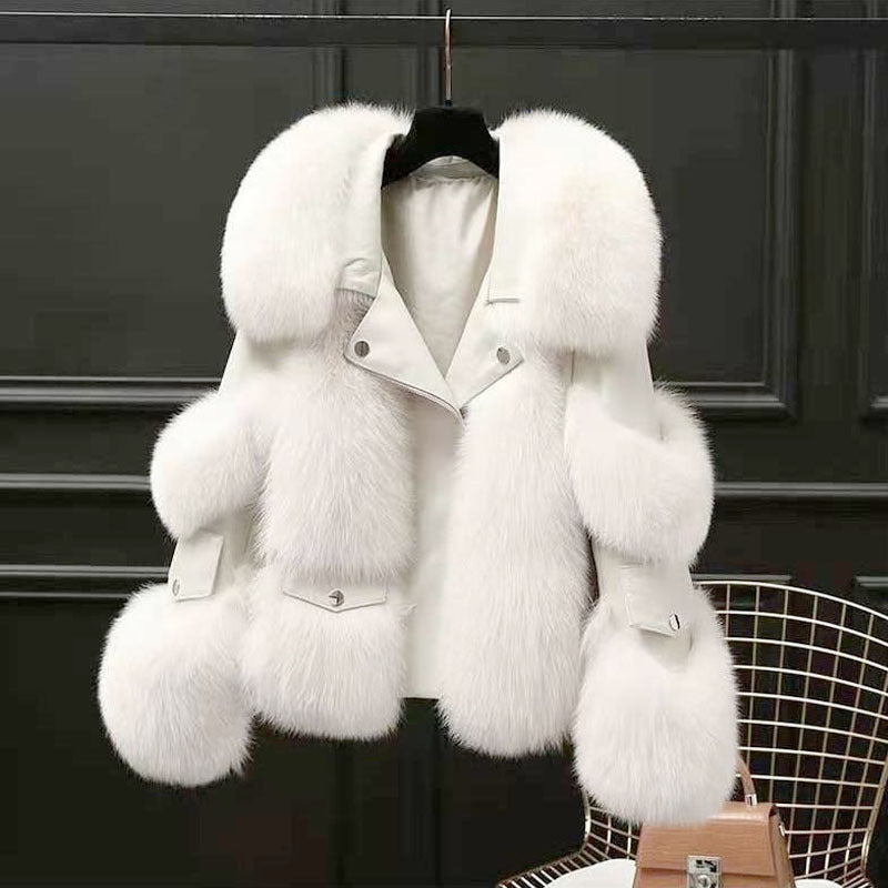 Fashion Faux Fur Winter Overcoats for Women-Coats & Jackets-White-S-Free Shipping Leatheretro