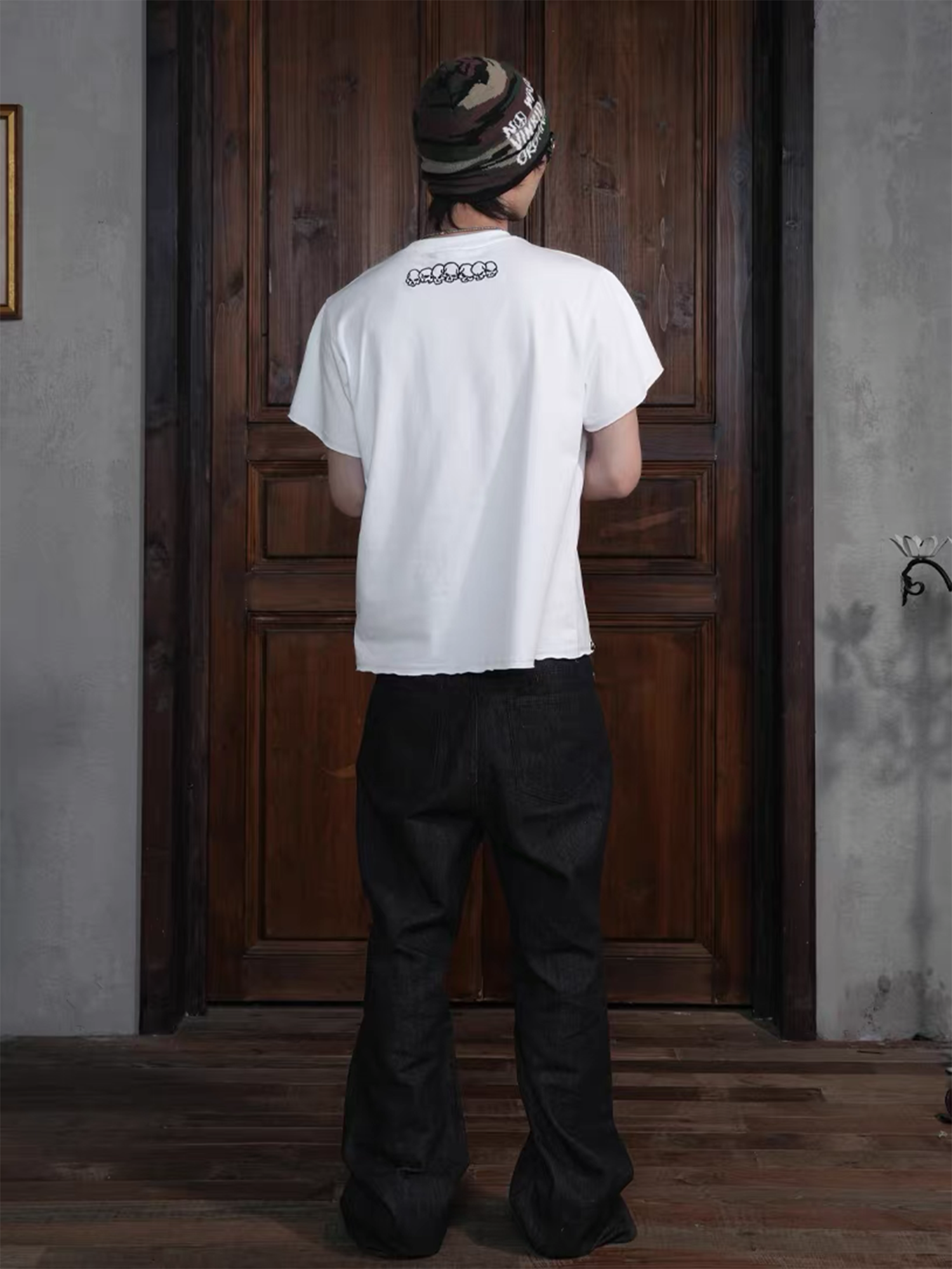 VINKID Double Pigeon Star Graphic Jeans-Jeans-S / 31"-Free Shipping Leatheretro