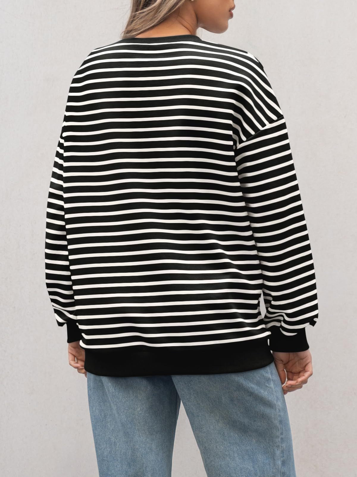 Casual Striped Long Sleeves Sports Hoodies-Sweater&Hoodies-Black-S-Free Shipping Leatheretro