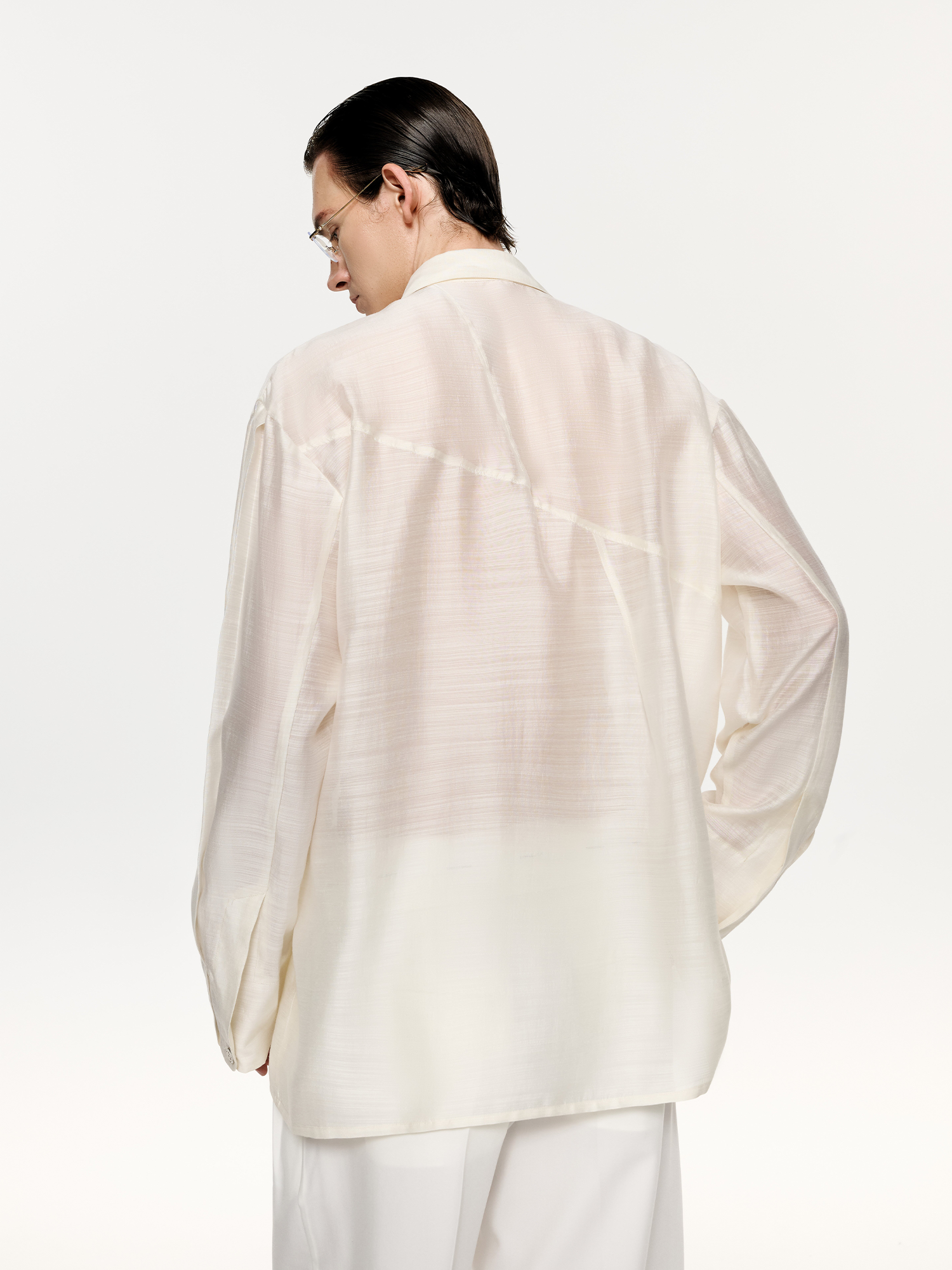 TIWILLTANG Structured Zip-Tie Tencel Shirt-Shirt-S-White-Free Shipping Leatheretro