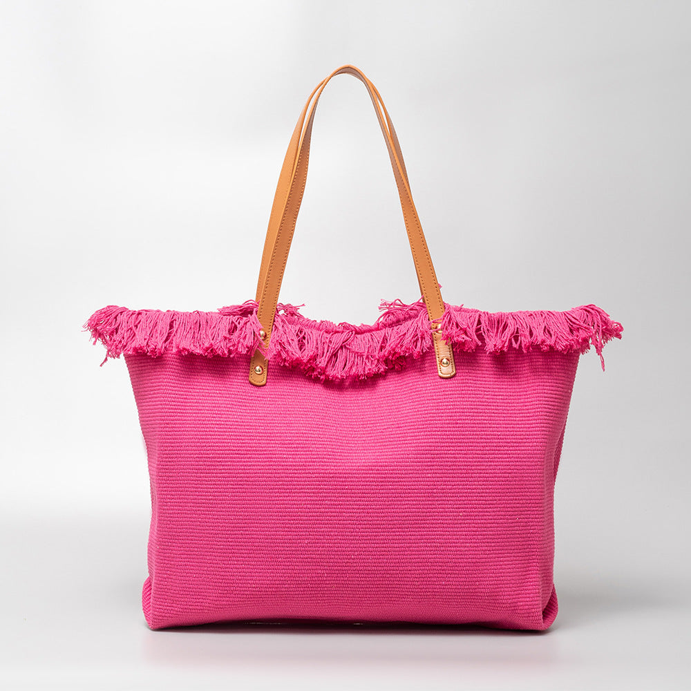 Large Capacity Canvas Tote Bag for Women-325-Rose red-50*10*35CM-Free Shipping Leatheretro