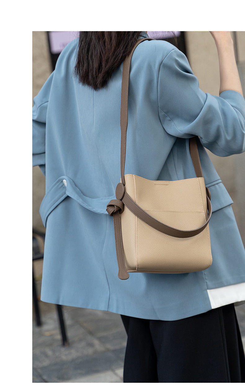 Genuine Leather Bucket Bag for Women-Handbags-A-Free Shipping Leatheretro