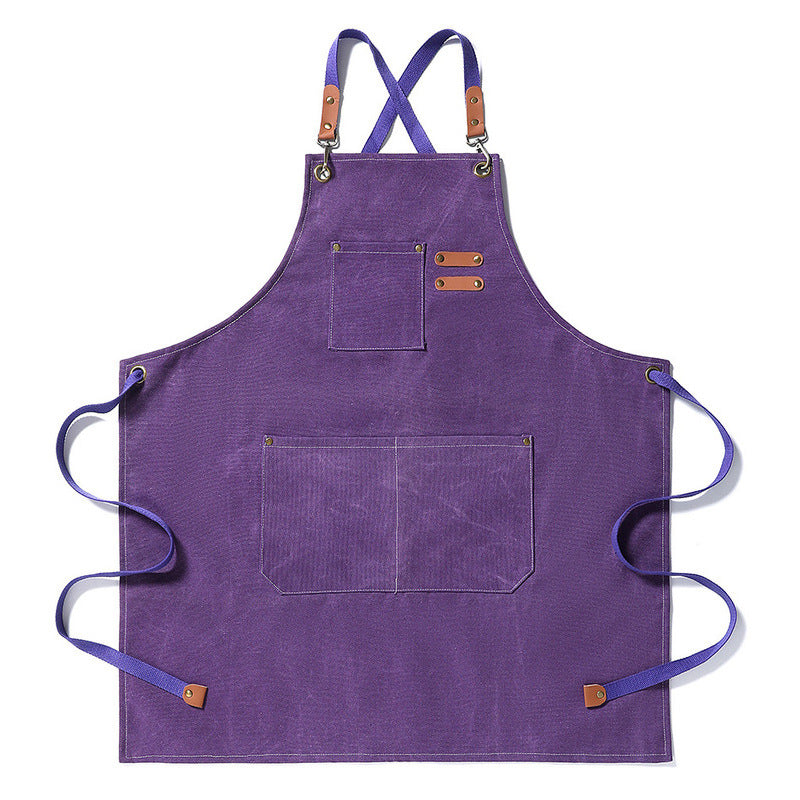 Heavy-Duty Canvas Apron – BBQ, Nail Salon, Kitchen Workwear, Home & Commercial Use-Canvas Aprons-Off-white.-Free Shipping Leatheretro