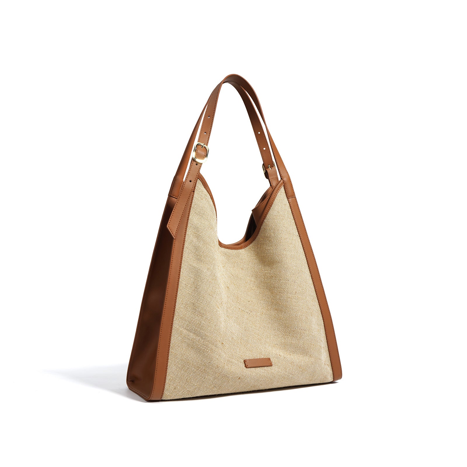 Oversized Boho Cotton Linen Tote Bag – Minimalist Shoulder Bag for Women-flax brown-Free Shipping Leatheretro