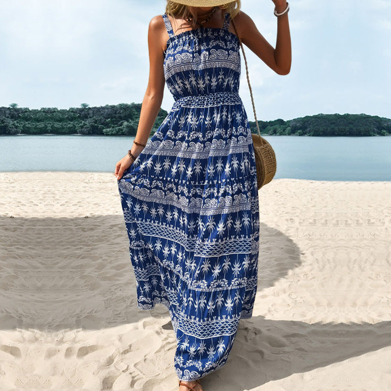 Summer Sleeveless High Waist Long Maxi Dresses-Dresses-Blue-S-Free Shipping Leatheretro