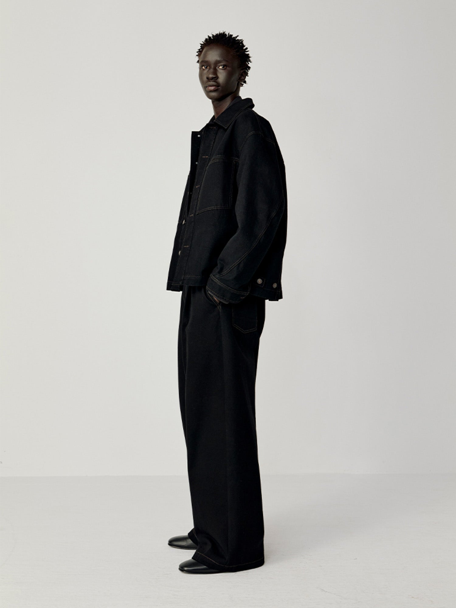 OPICLOTH Washed Patch-Pockets Curved-Cuffs Jacket-Jacket-XS-Purple-Free Shipping Leatheretro