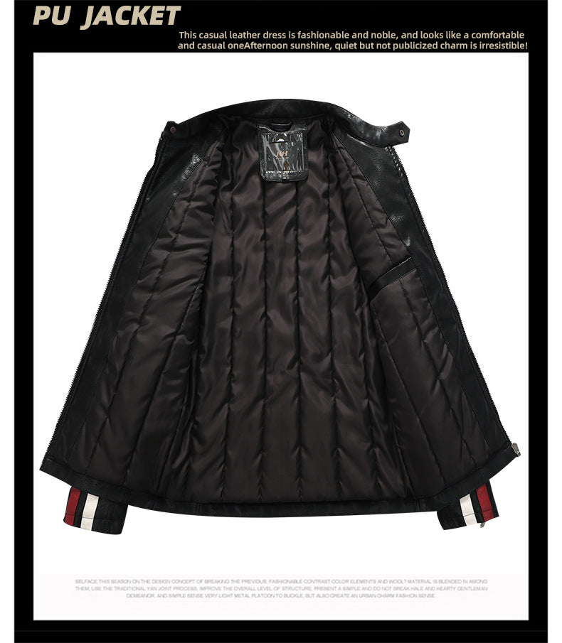 Men's Winter Motorcycle Faux Leather Jacket-red-EUR S-Free Shipping Leatheretro