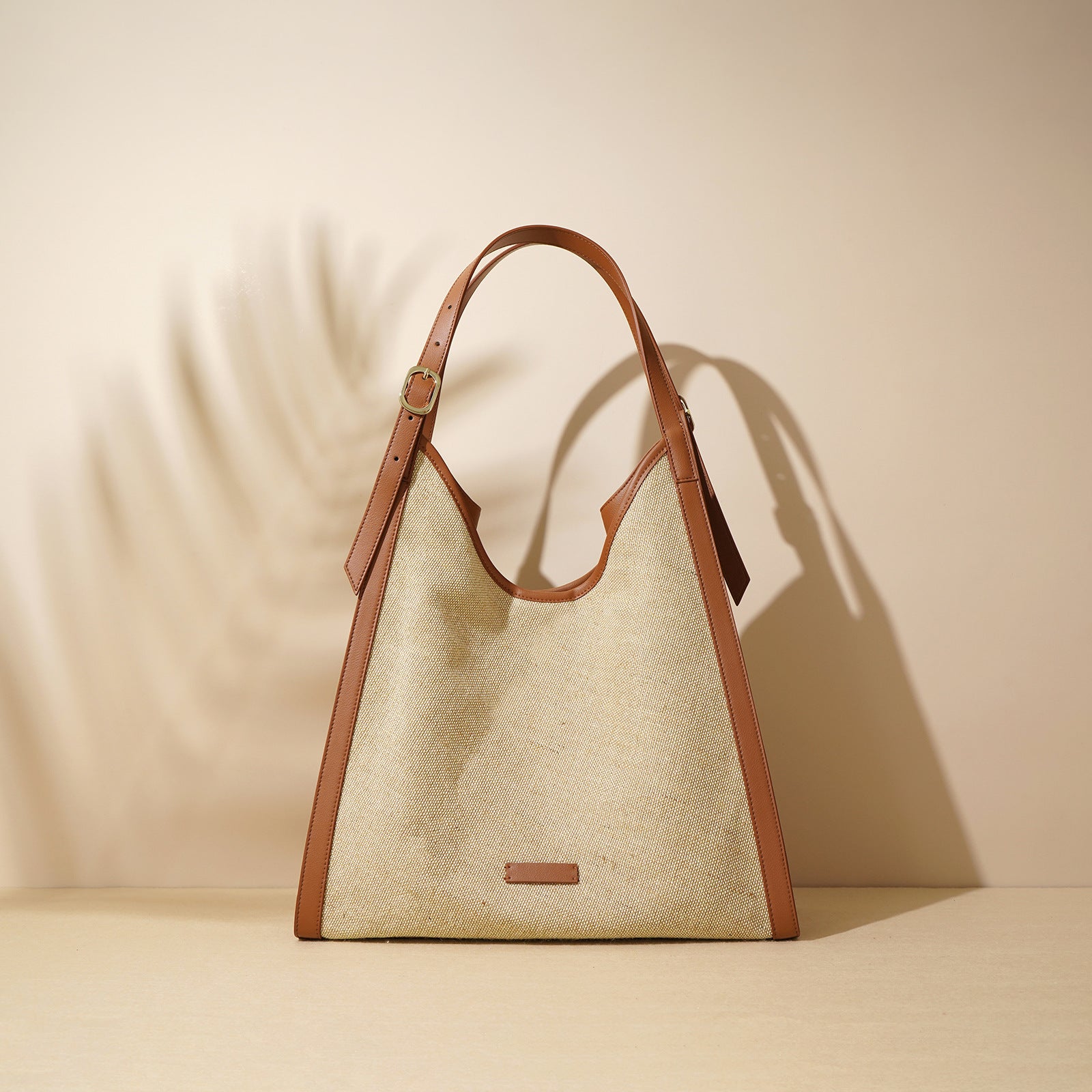 Oversized Boho Cotton Linen Tote Bag – Minimalist Shoulder Bag for Women-flax brown-Free Shipping Leatheretro
