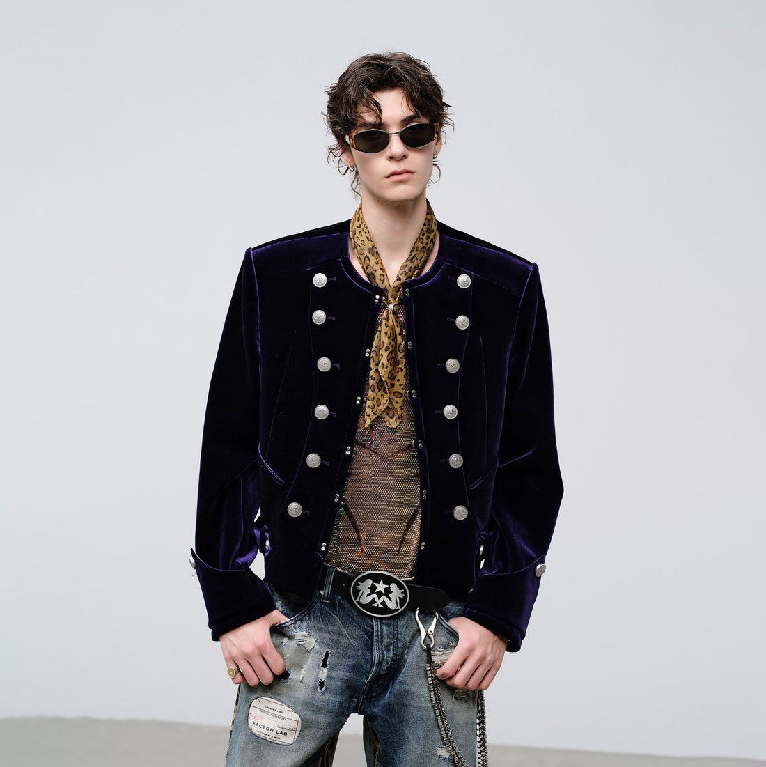 FACEONLAB Velvet Operatic Cropped Jacket Purple-Jacket-M (Preorder)-Free Shipping Leatheretro