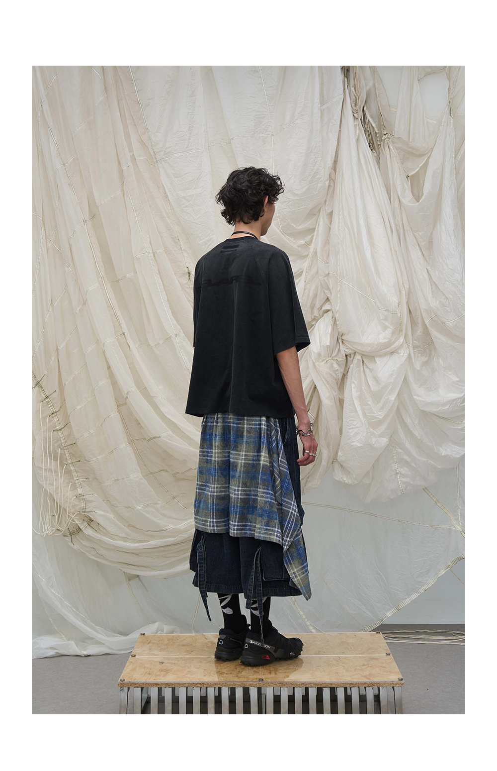 RELABEL Detachable Frill Tie-Detail Washed Denim Shorts - Distressed Blue Jeans-Blue-XS-Free Shipping Leatheretro