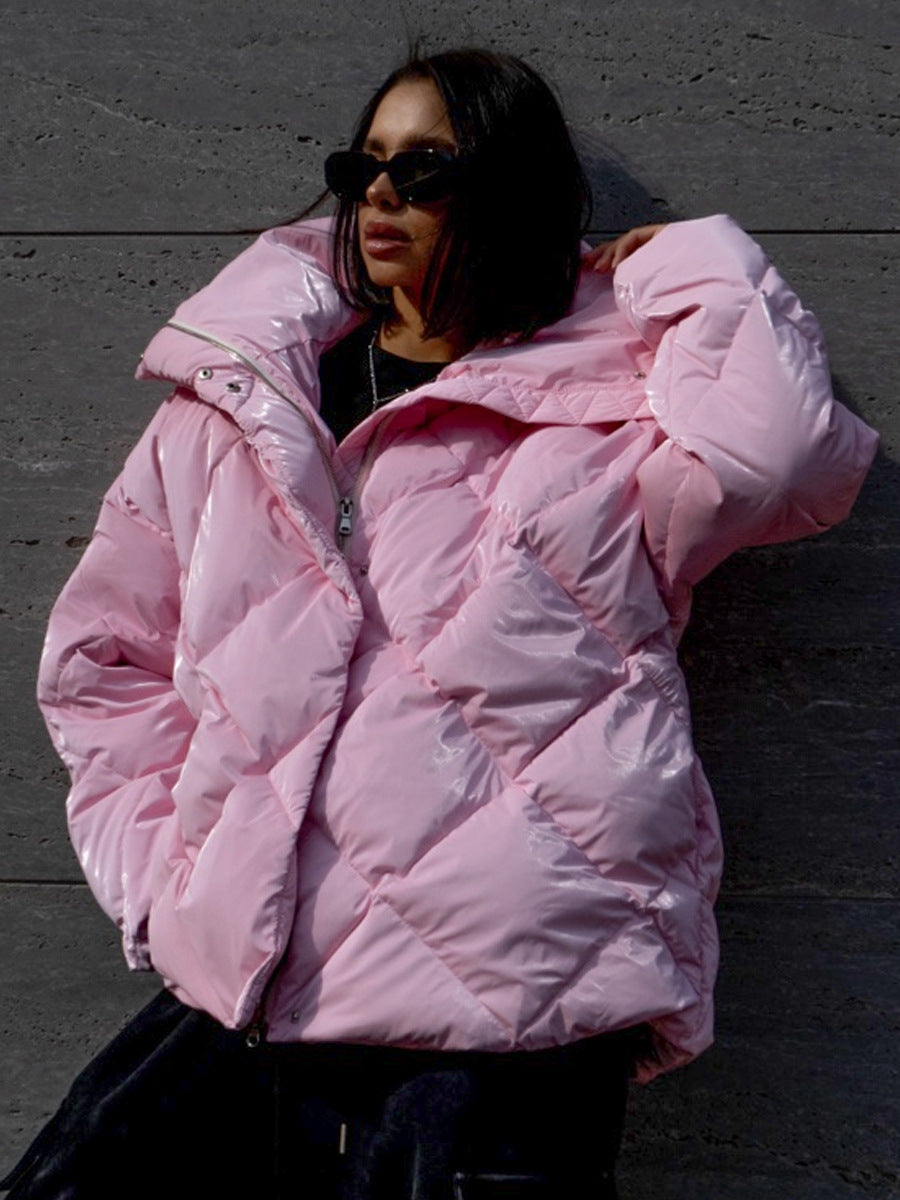 Fashion Casual Winter Cotton Jacket Coats-Outerwear-Pink-S-Free Shipping Leatheretro