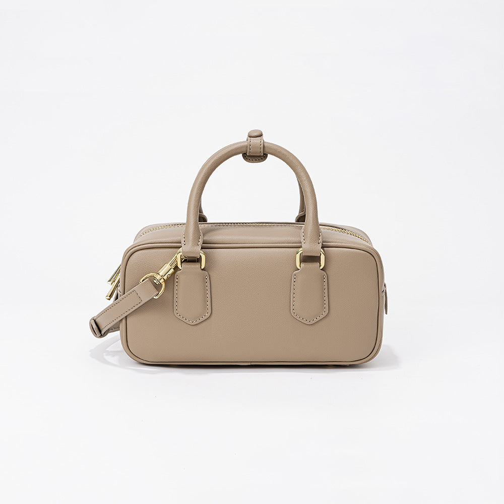 Stylish Pillow-Design Genuine Leather Shoulder Bag-Handbags-Gray-Free Shipping Leatheretro