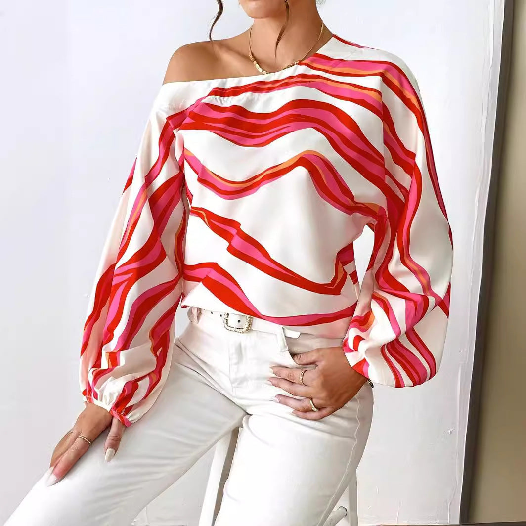 Casual Off The Shoulder Summer Blouses-Shirts & Tops-Red-S-Free Shipping Leatheretro