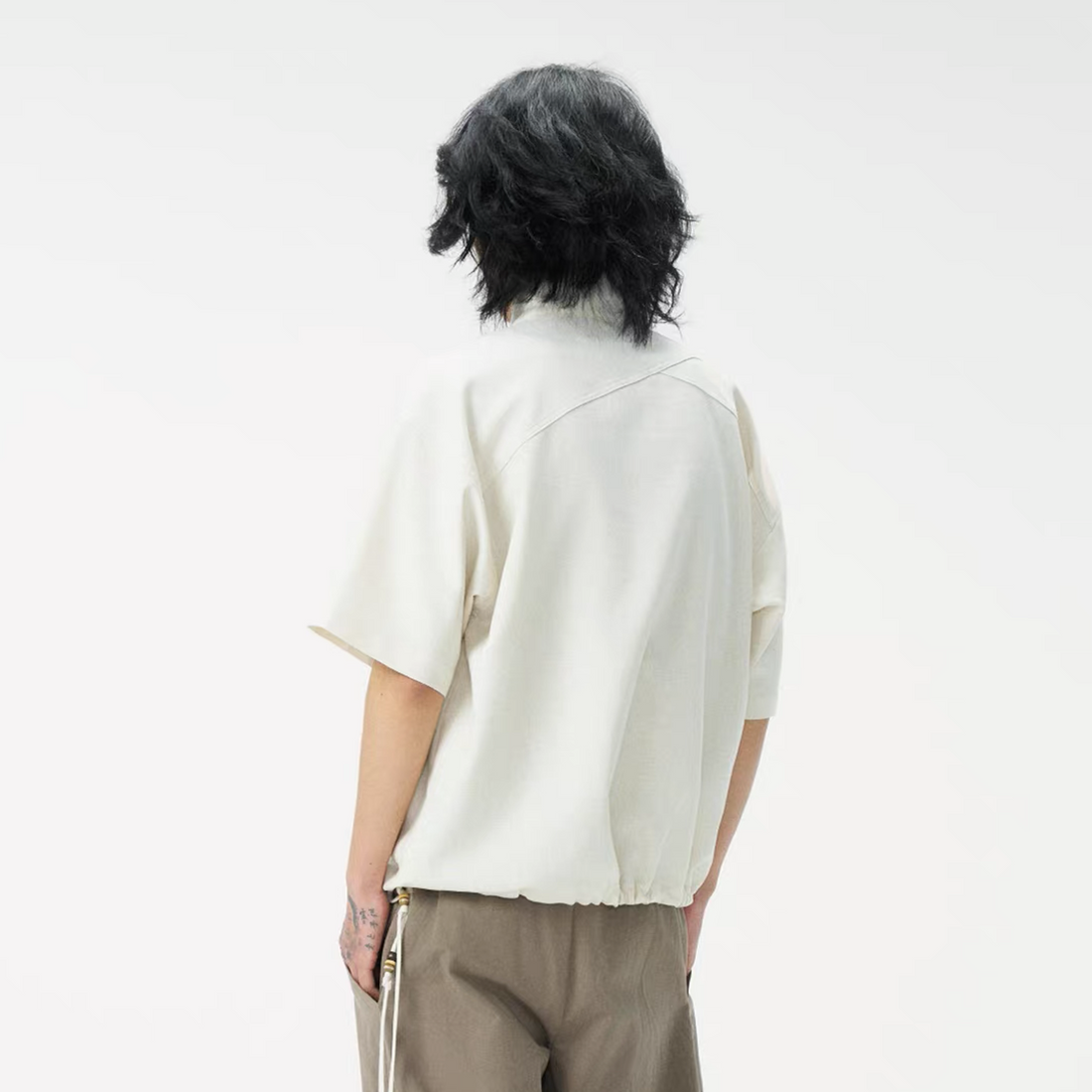 GONGHE REPUB Tencel-Linen Open-Collar Shirt-Half shirt-S-Free Shipping Leatheretro