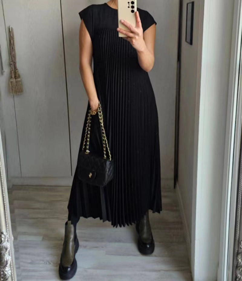 Casual Round Neck Sleeveless Women Long Dresses-Dresses-Black-XS-Free Shipping Leatheretro