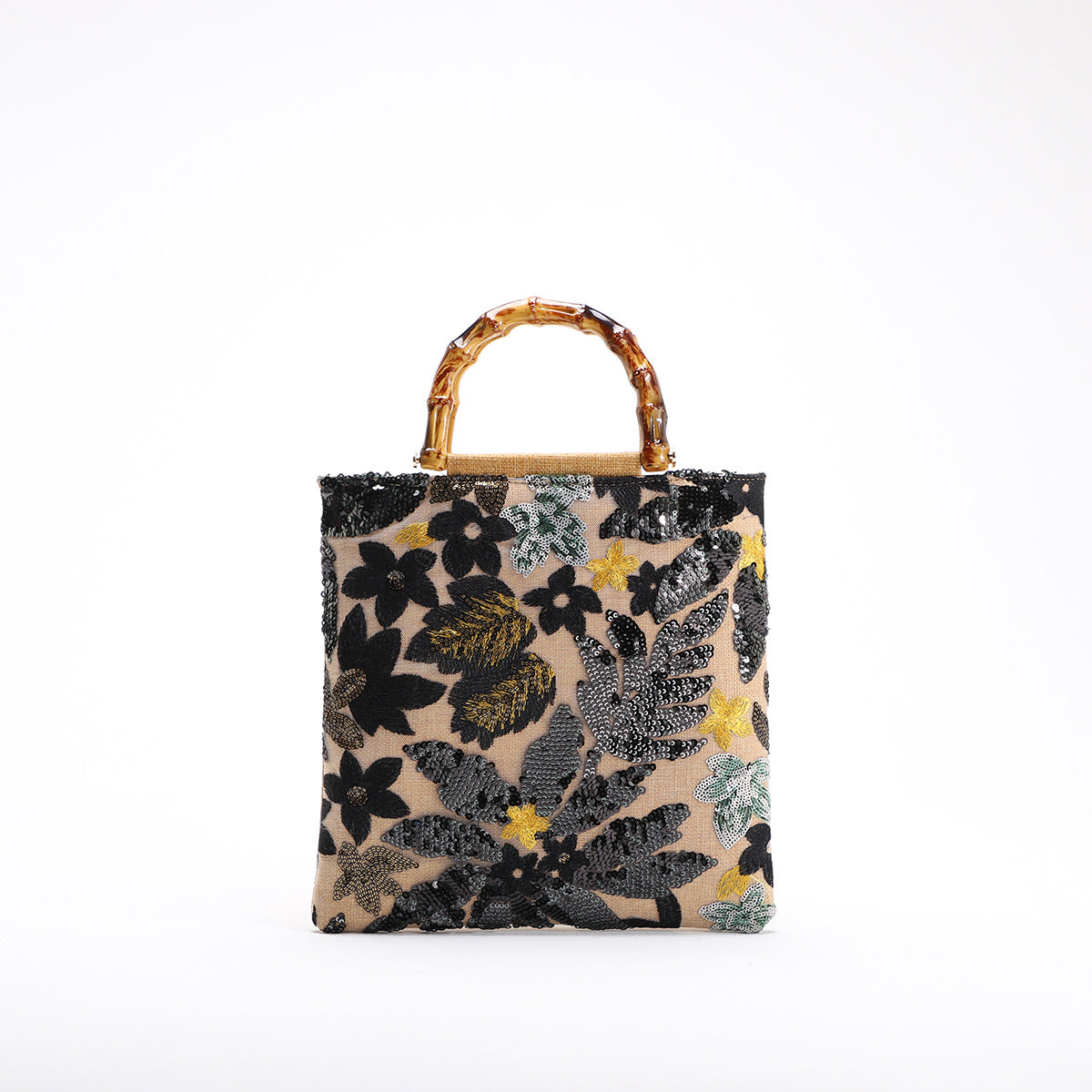 Elegant Bamboo Handle Clutch – Vintage Embroidered Evening Bag-A-Free Shipping Leatheretro