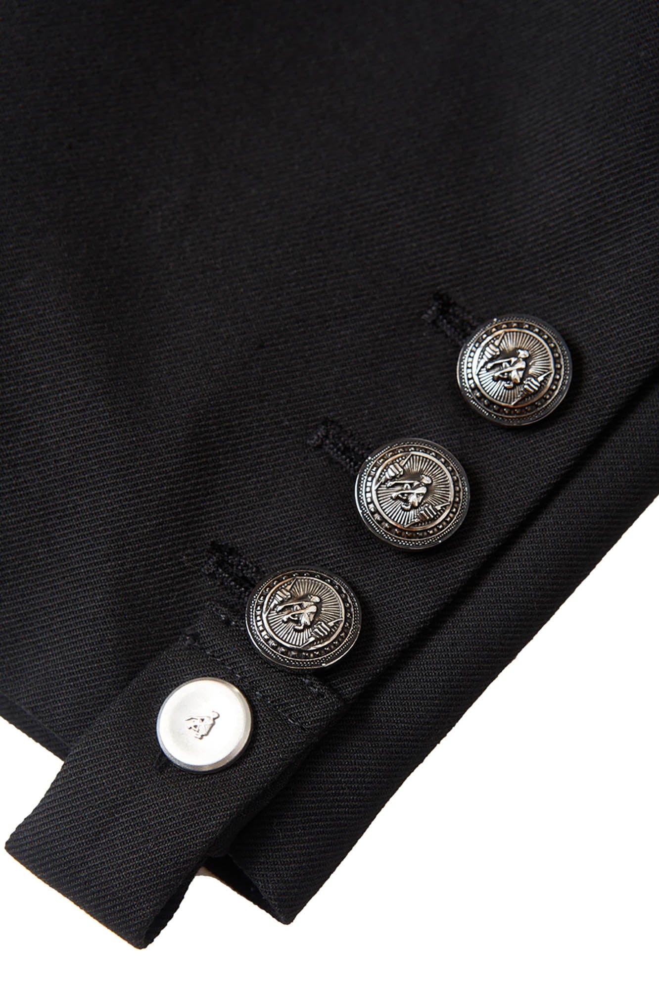 FACEONLAB Wool-Blended Cropped Uniform Blazer-Jacket-M-Without Badge-Free Shipping Leatheretro