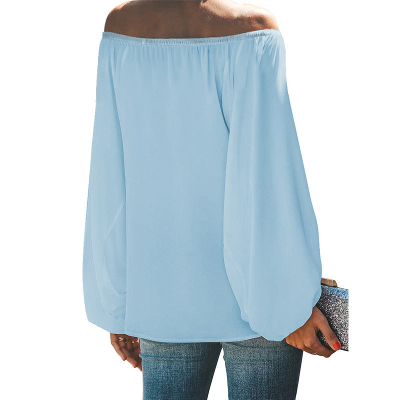 Casual Off The Shoulder Long Sleeves Blouses Shirts-Shirts-White-S-Free Shipping Leatheretro