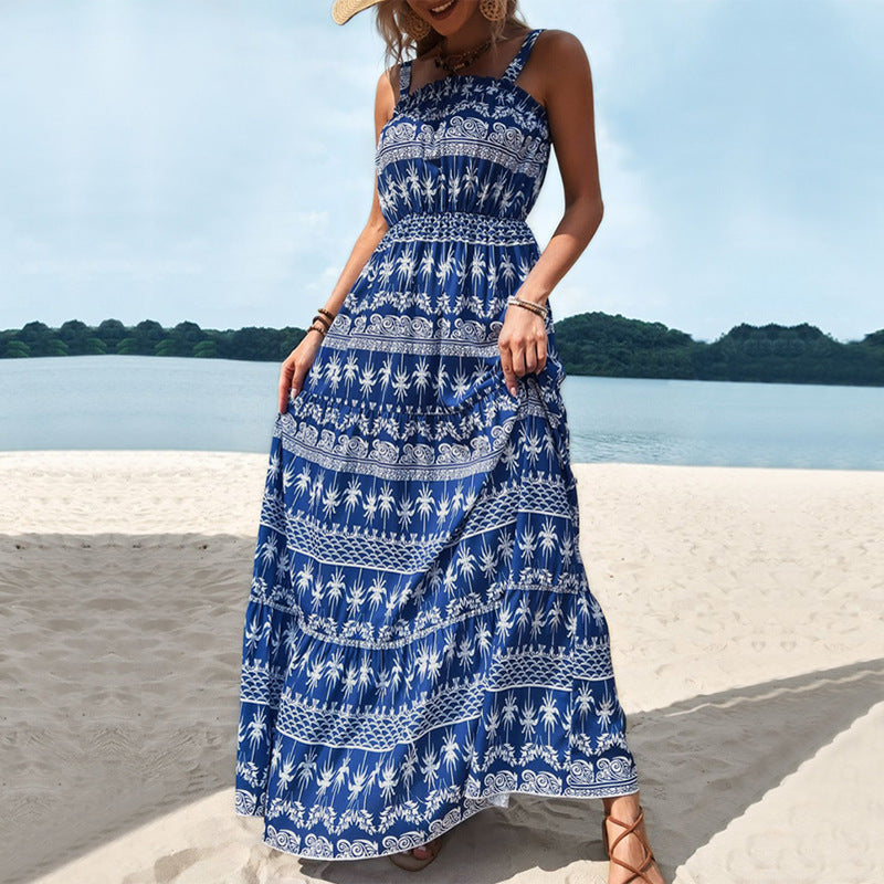 Summer Sleeveless High Waist Long Maxi Dresses-Dresses-Blue-S-Free Shipping Leatheretro