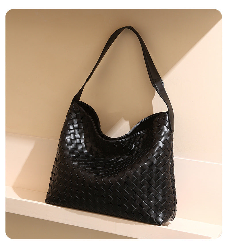 Handwoven Leather Crossbody Bag-Handbags-Green-Free Shipping Leatheretro