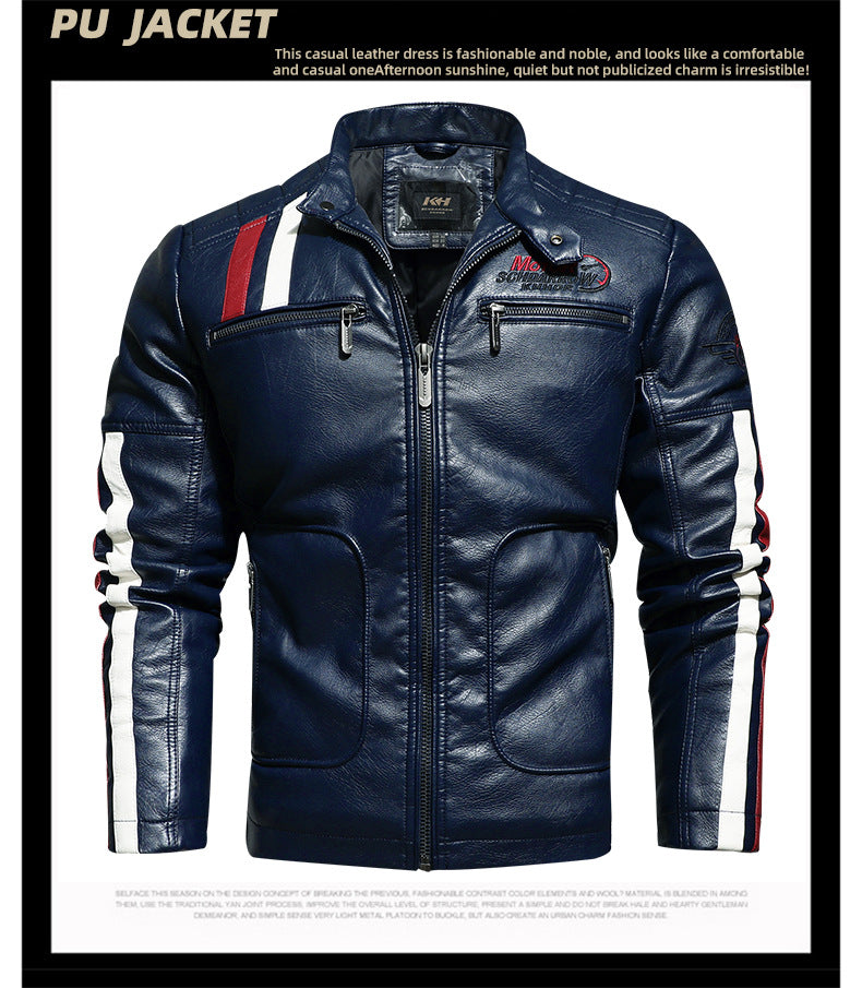 Men's Winter Motorcycle Faux Leather Jacket-red-EUR S-Free Shipping Leatheretro