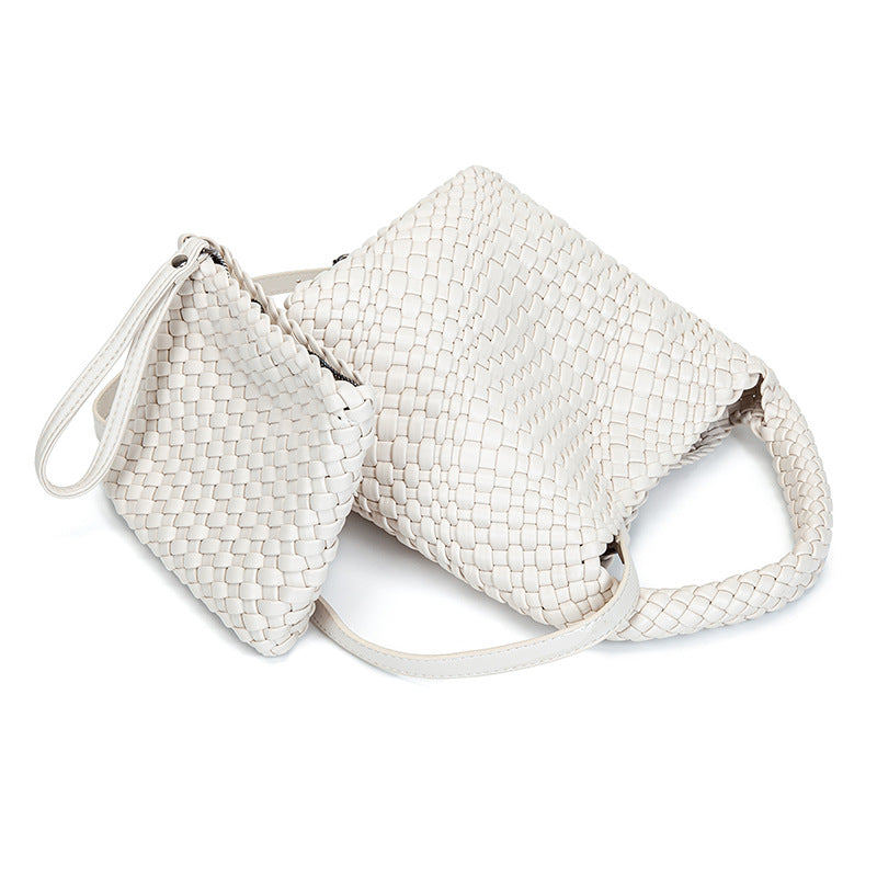 Summer PU Minimalist Boho Shoulder Bag with Detachable Mini Purse-Handbags-Black-Free Shipping Leatheretro