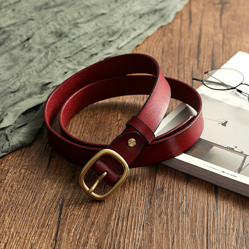 Women's 3.0" Wide Genuine Leather Belt-Green-105-125-Free Shipping Leatheretro