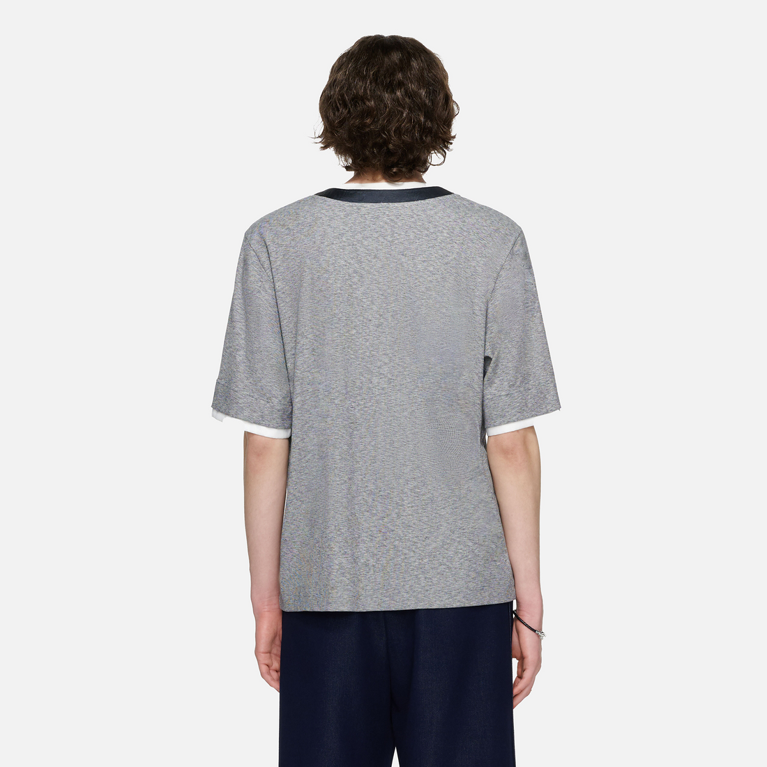 TIWILLTANG Metal Buckle Contrast Trim T-Shirt-T Shirt-S-Free Shipping Leatheretro
