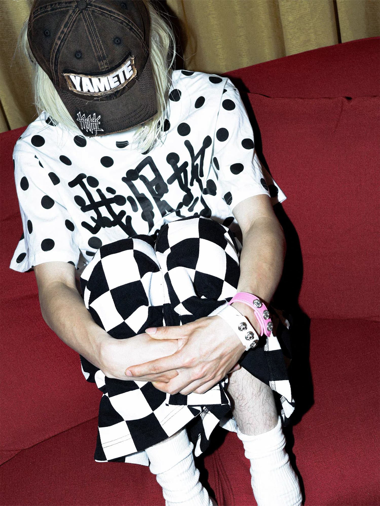 PCCVISION Polka Dot Text Graphic T-Shirt-T Shirt-S (Preorder)-White-Free Shipping Leatheretro
