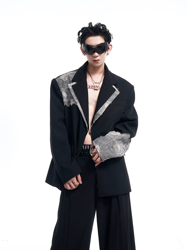 STARTEXCEEDEND Men's Luxury Slim-Fit Double-Breasted Blazer and Pants-Black Top-S 40-55kg-Free Shipping Leatheretro