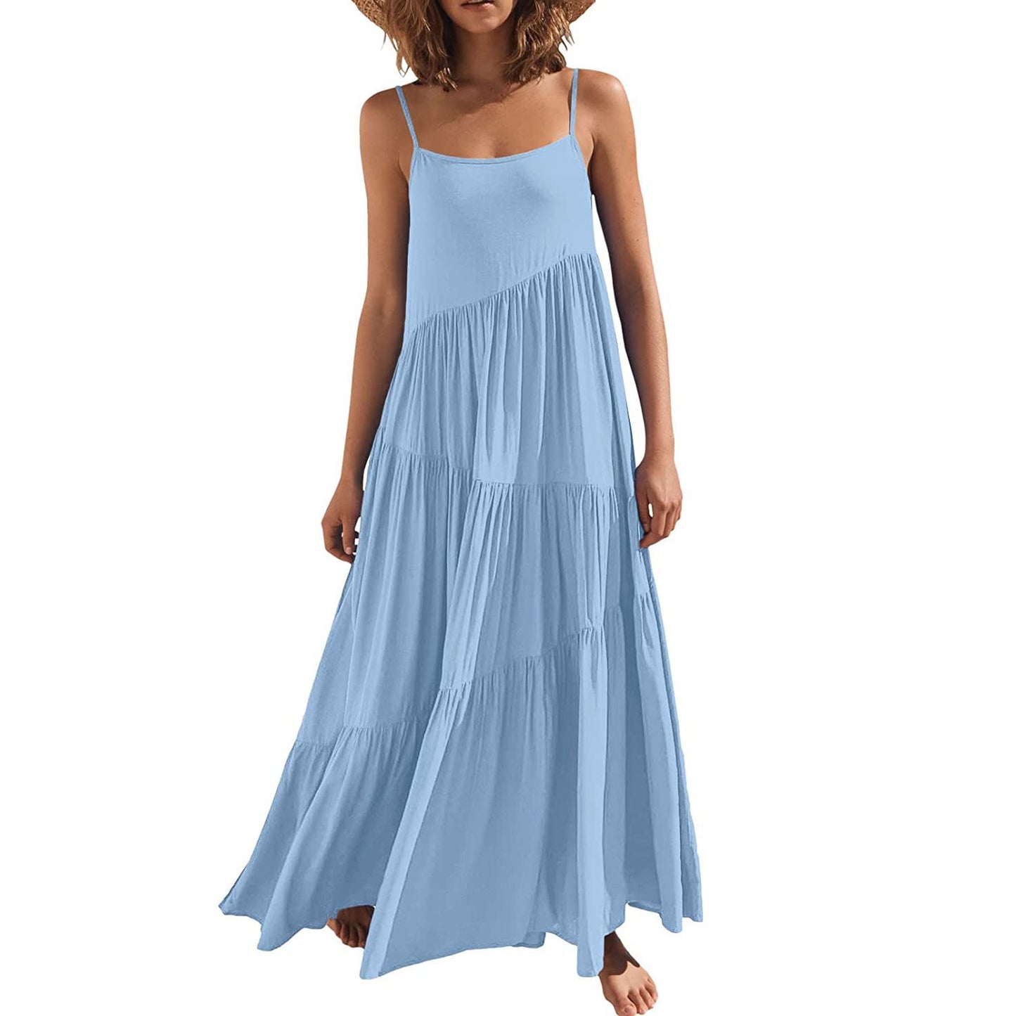 Casual Summer Beach Women Tank Top Dresses-Dresses-Sky Blue-S-Free Shipping Leatheretro